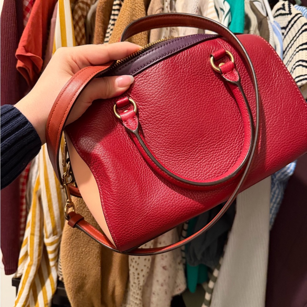SOLD Coach Forest Green ColorBlock Rowan Bag - Picture 6 of 10